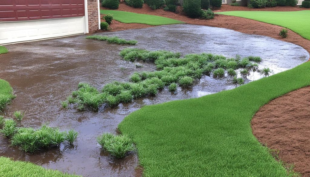 Water Pooling in Yard Canton GA