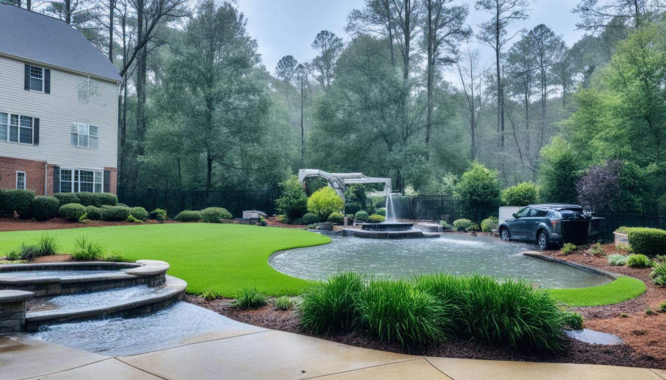 Water Pooling in Yard Marietta GA